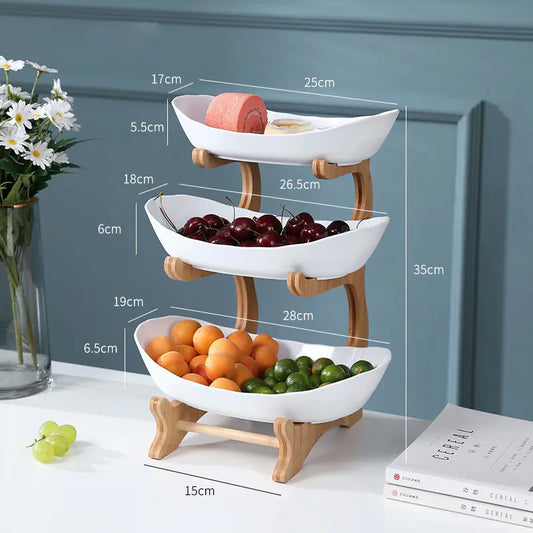Multi-layer Fruit Rack with Dried Fruit Tray Table
